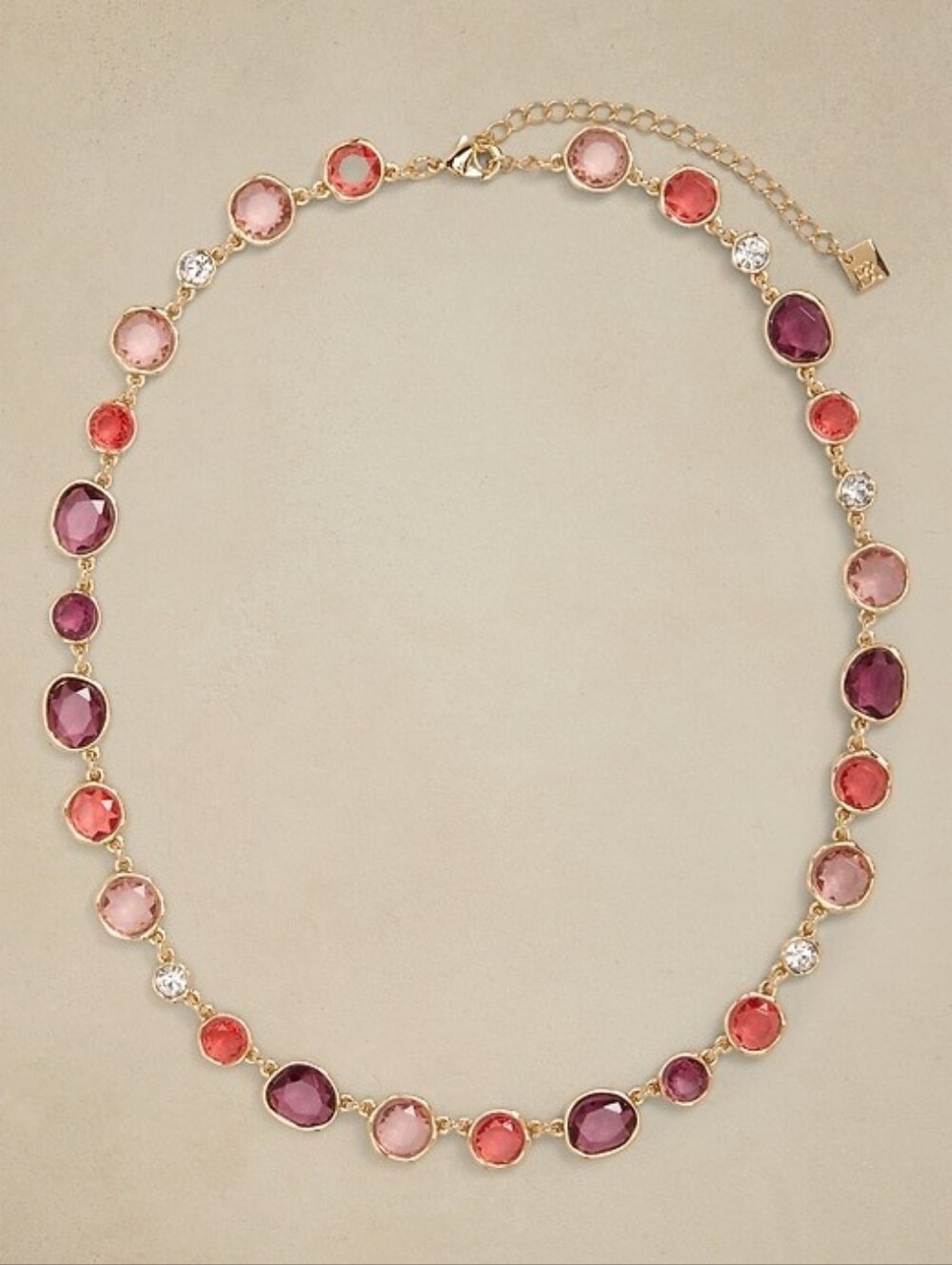 Banana Republic Factory Gold Statement Piece Tonal Glass Necklace In Pink Shades